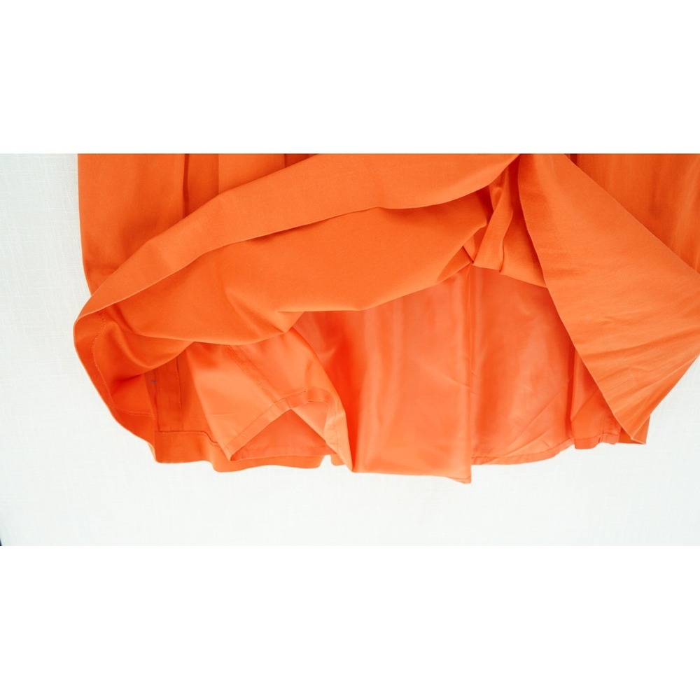 Alex Marie Orange Sleeveless V-Neck A-line Dress 16 Ruffled Waist Accent - Picture 4 of 11